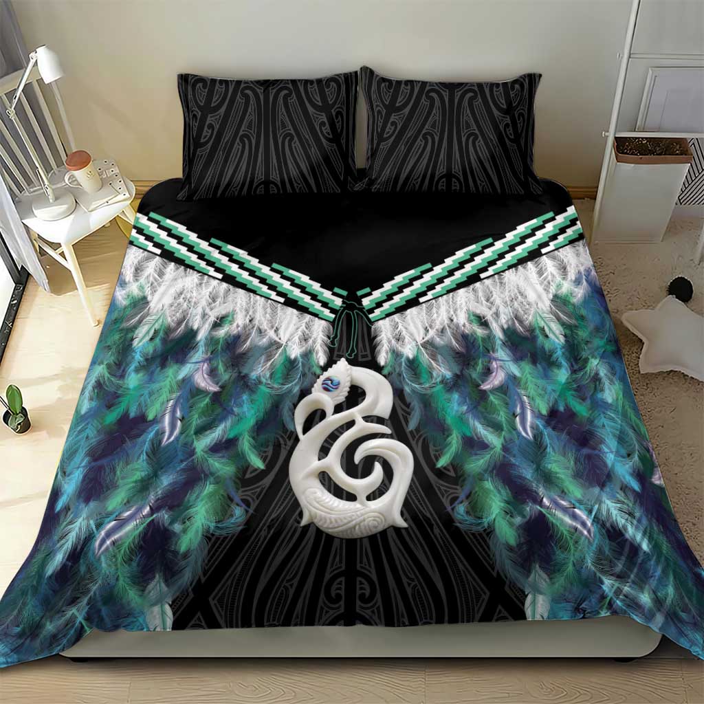 Aotearoa Korowai Motif Bedding Set Hei Manaia Poutama Maori Pattern