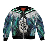 Aotearoa Korowai Motif Bomber Jacket Hei Manaia Poutama Maori Pattern