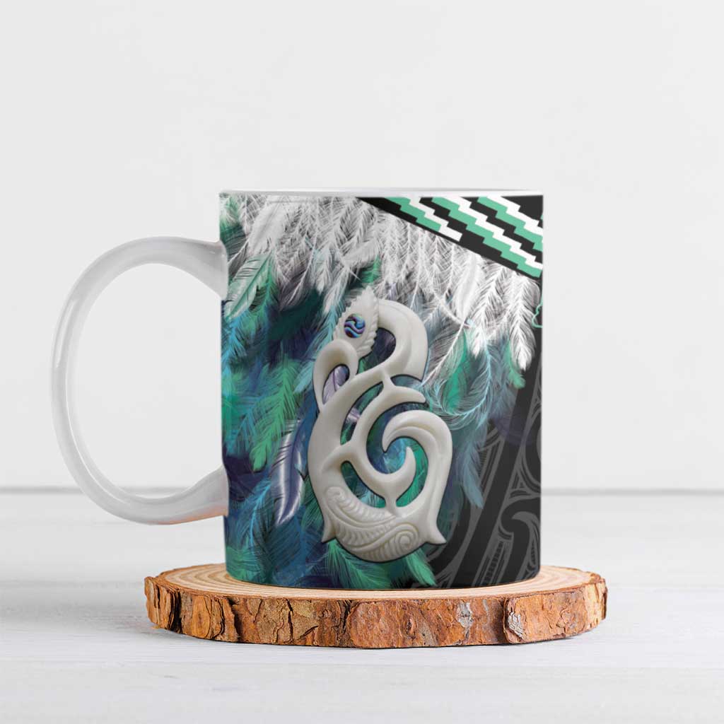 Aotearoa Korowai Motif Ceramic Mug Hei Manaia Poutama Maori Pattern - Polynesian Pride