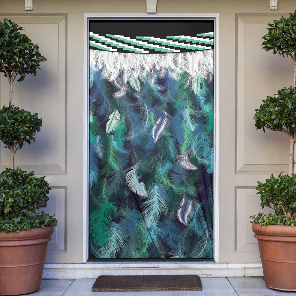 Aotearoa Korowai Motif Door Cover Hei Manaia Poutama Maori Pattern - Polynesian Pride