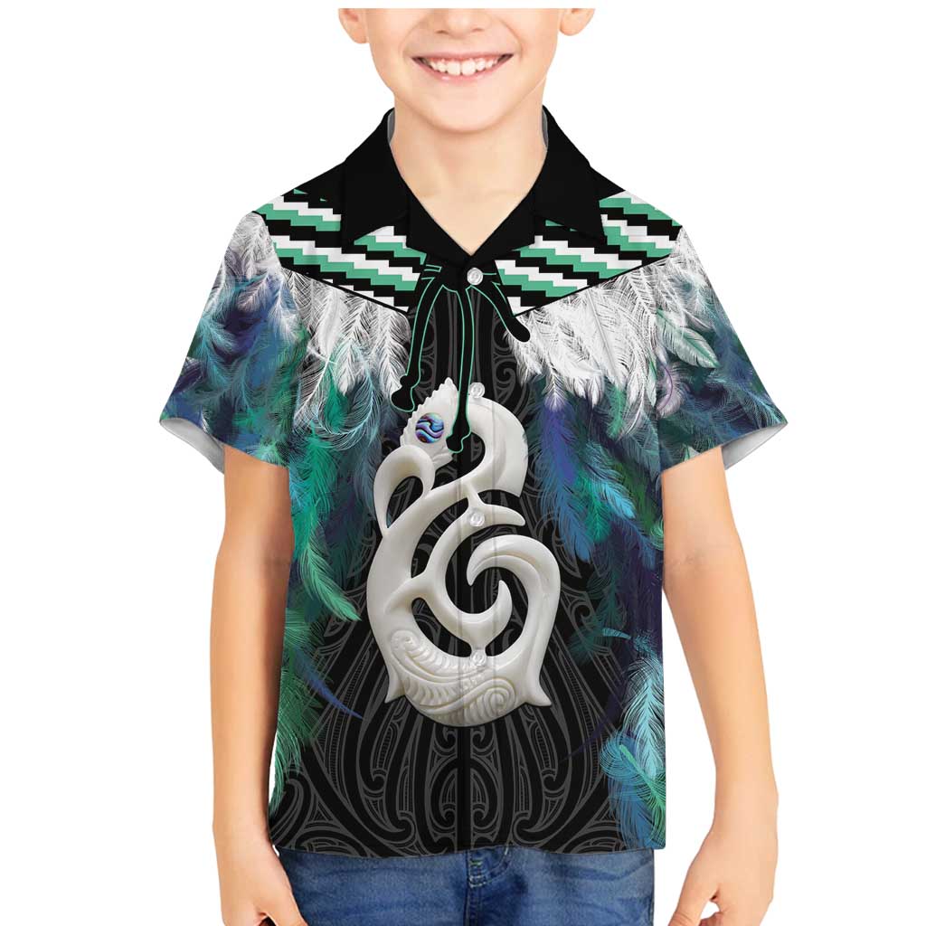 Aotearoa Korowai Motif Family Matching Mermaid Dress and Hawaiian Shirt Hei Manaia Poutama Maori Pattern