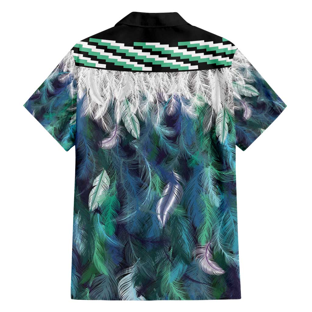 Aotearoa Korowai Motif Family Matching Puletasi and Hawaiian Shirt Hei Manaia Poutama Maori Pattern