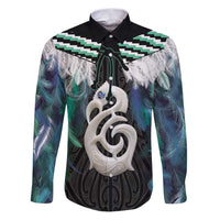 Aotearoa Korowai Motif Family Matching Puletasi and Hawaiian Shirt Hei Manaia Poutama Maori Pattern