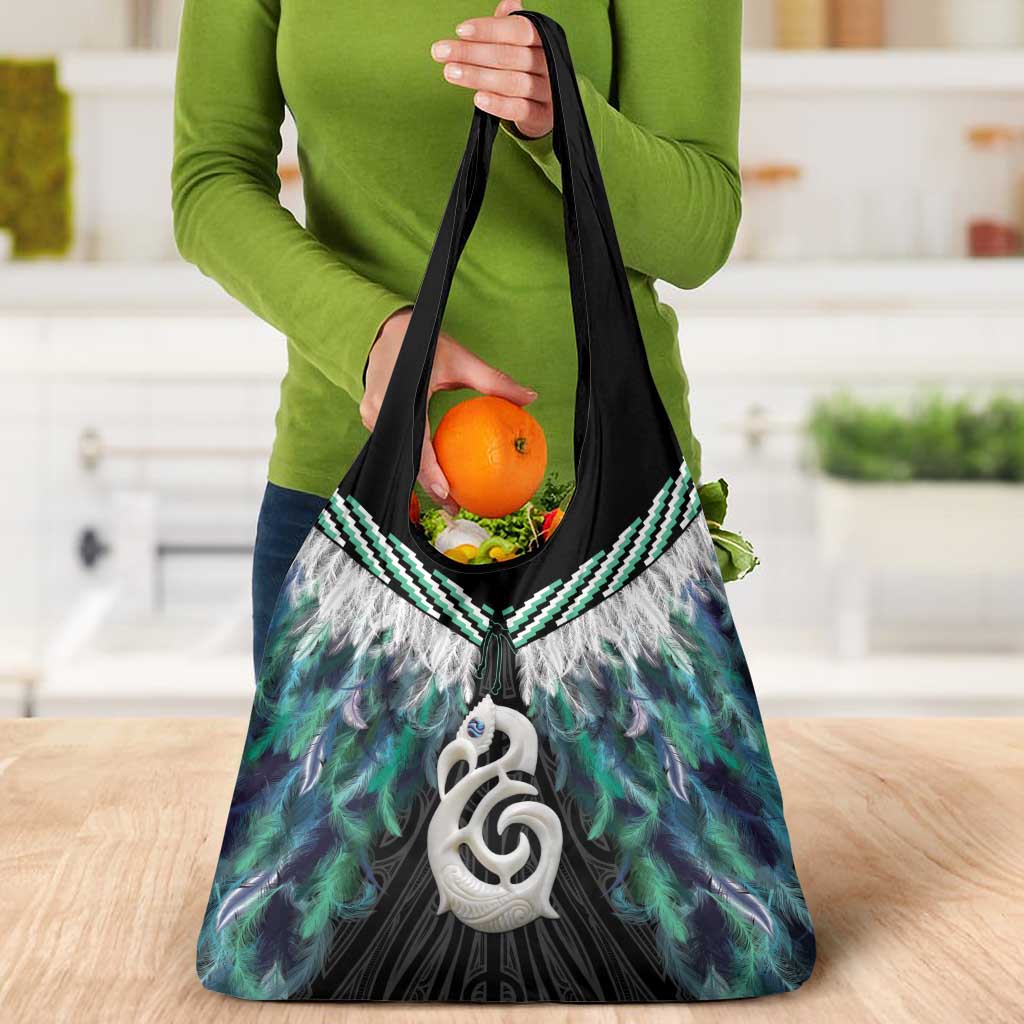 Aotearoa Korowai Motif Grocery Bag Hei Manaia Poutama Maori Pattern