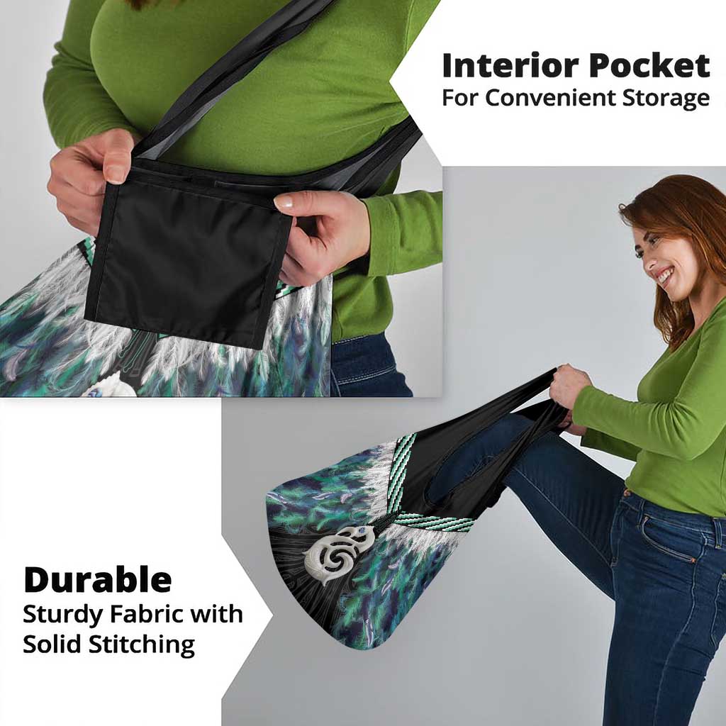 Aotearoa Korowai Motif Grocery Bag Hei Manaia Poutama Maori Pattern