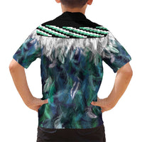 Aotearoa Korowai Motif Kid Hawaiian Shirt Hei Manaia Poutama Maori Pattern