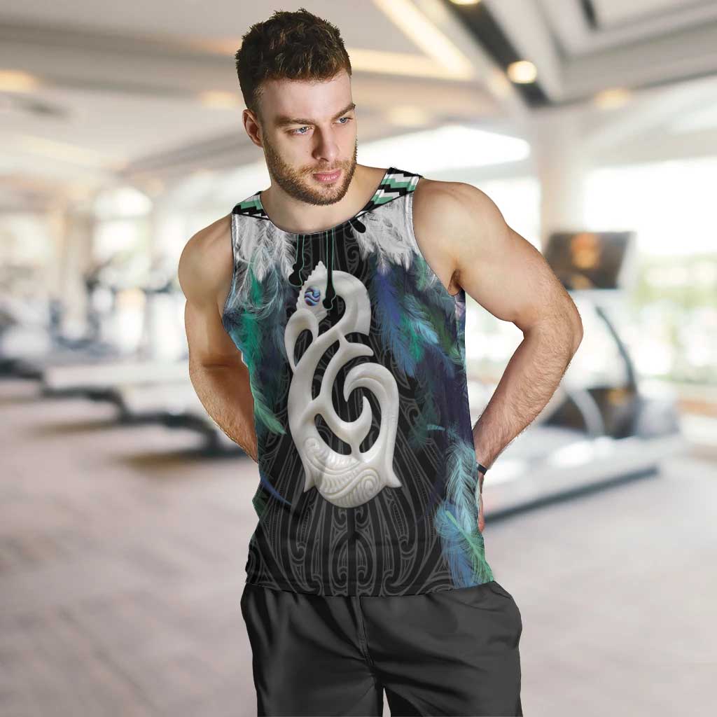 Aotearoa Korowai Motif Men Tank Top Hei Manaia Poutama Maori Pattern