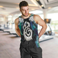 Aotearoa Korowai Motif Men Tank Top Hei Manaia Poutama Maori Pattern