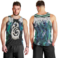 Aotearoa Korowai Motif Men Tank Top Hei Manaia Poutama Maori Pattern
