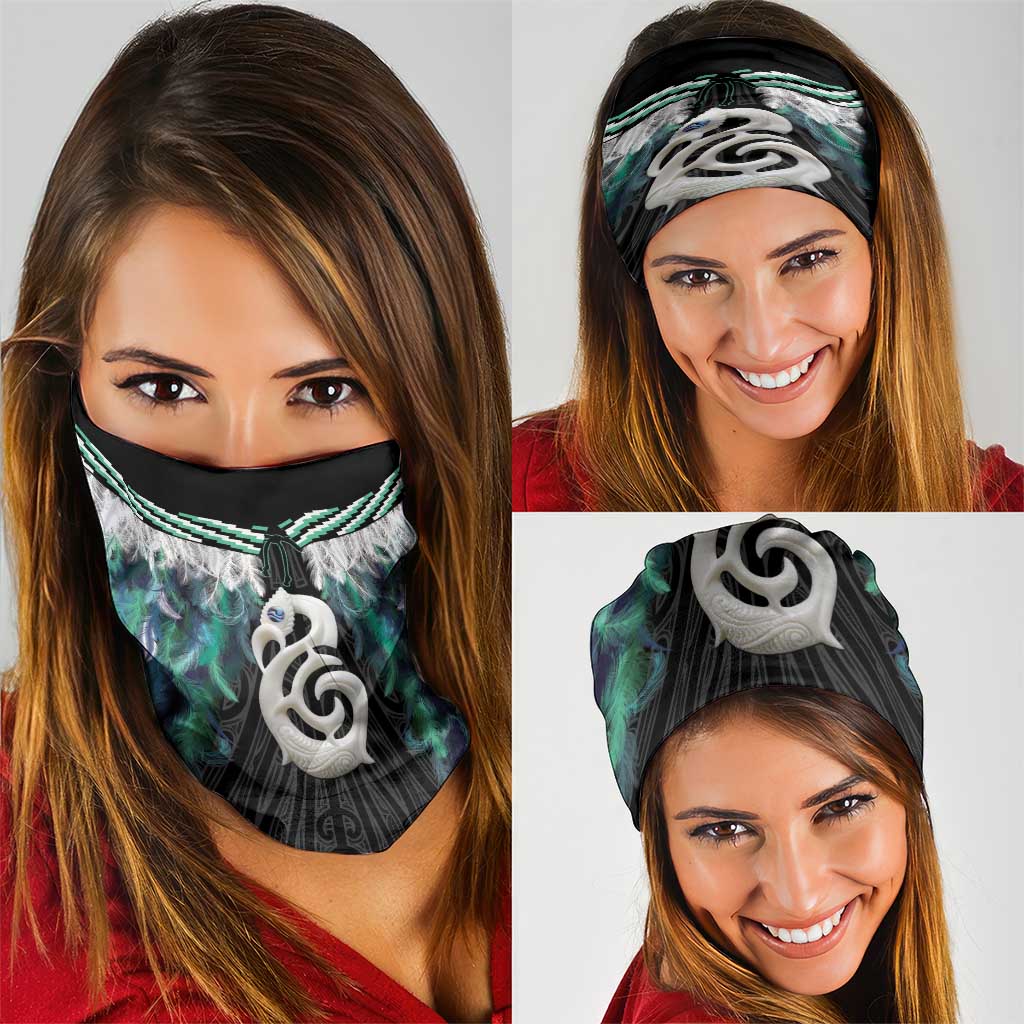 Aotearoa Korowai Motif Neck Gaiter Hei Manaia Poutama Maori Pattern - Polynesian Pride