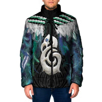 Aotearoa Korowai Motif Padded Jacket Hei Manaia Poutama Maori Pattern - Polynesian Pride