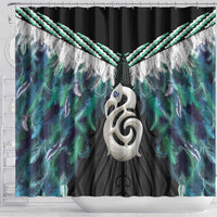 Aotearoa Korowai Motif Shower Curtain Hei Manaia Poutama Maori Pattern