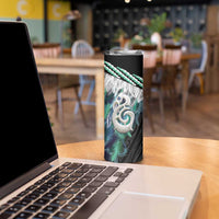 Aotearoa Korowai Motif Skinny Tumbler Hei Manaia Poutama Maori Pattern