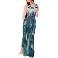 Aotearoa Korowai Motif Tank Maxi Dress Hei Manaia Poutama Maori Pattern