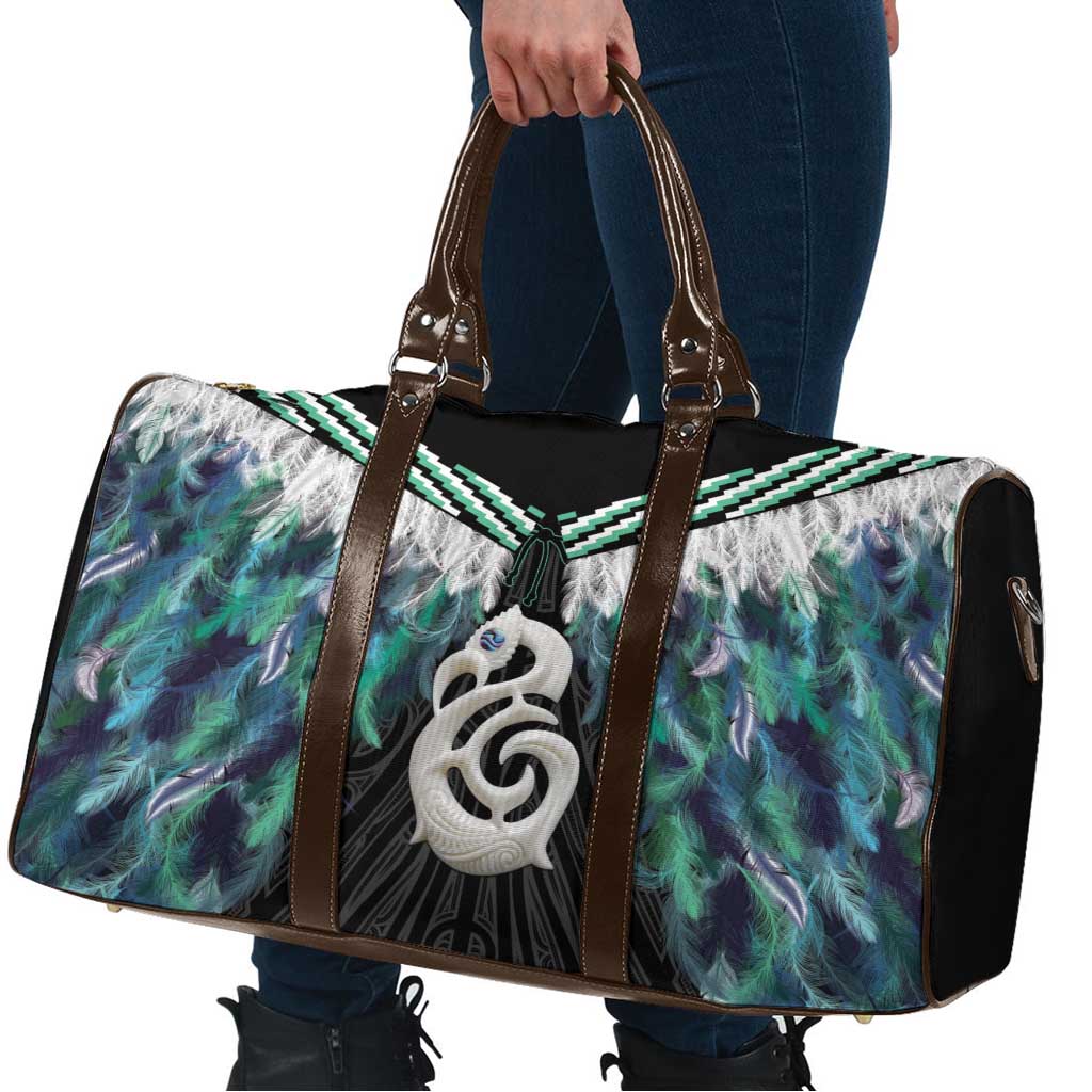 Aotearoa Korowai Motif Travel Bag Hei Manaia Poutama Maori Pattern - Polynesian Pride