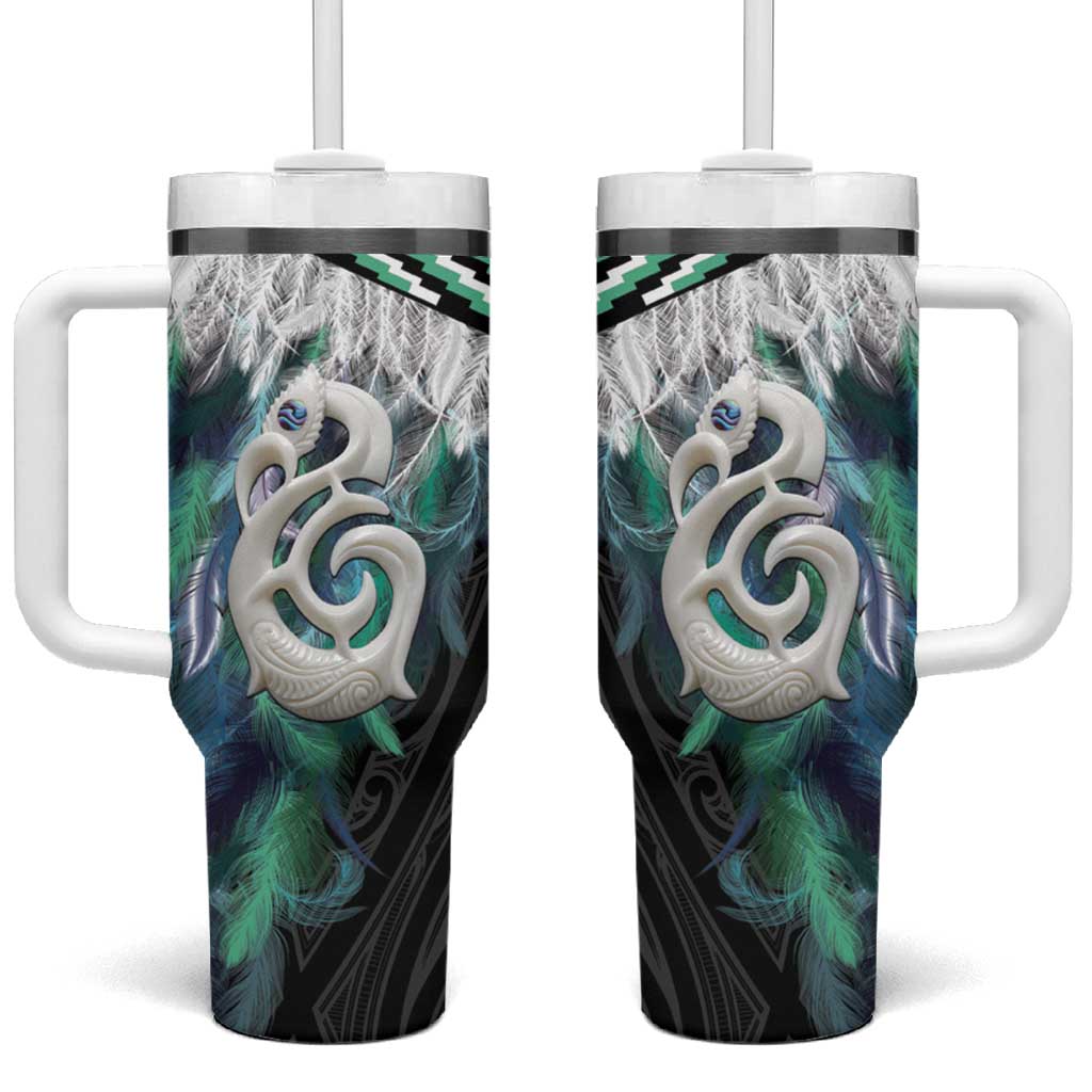 Aotearoa Korowai Motif Tumbler With Handle Hei Manaia Poutama Maori Pattern
