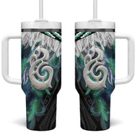 Aotearoa Korowai Motif Tumbler With Handle Hei Manaia Poutama Maori Pattern