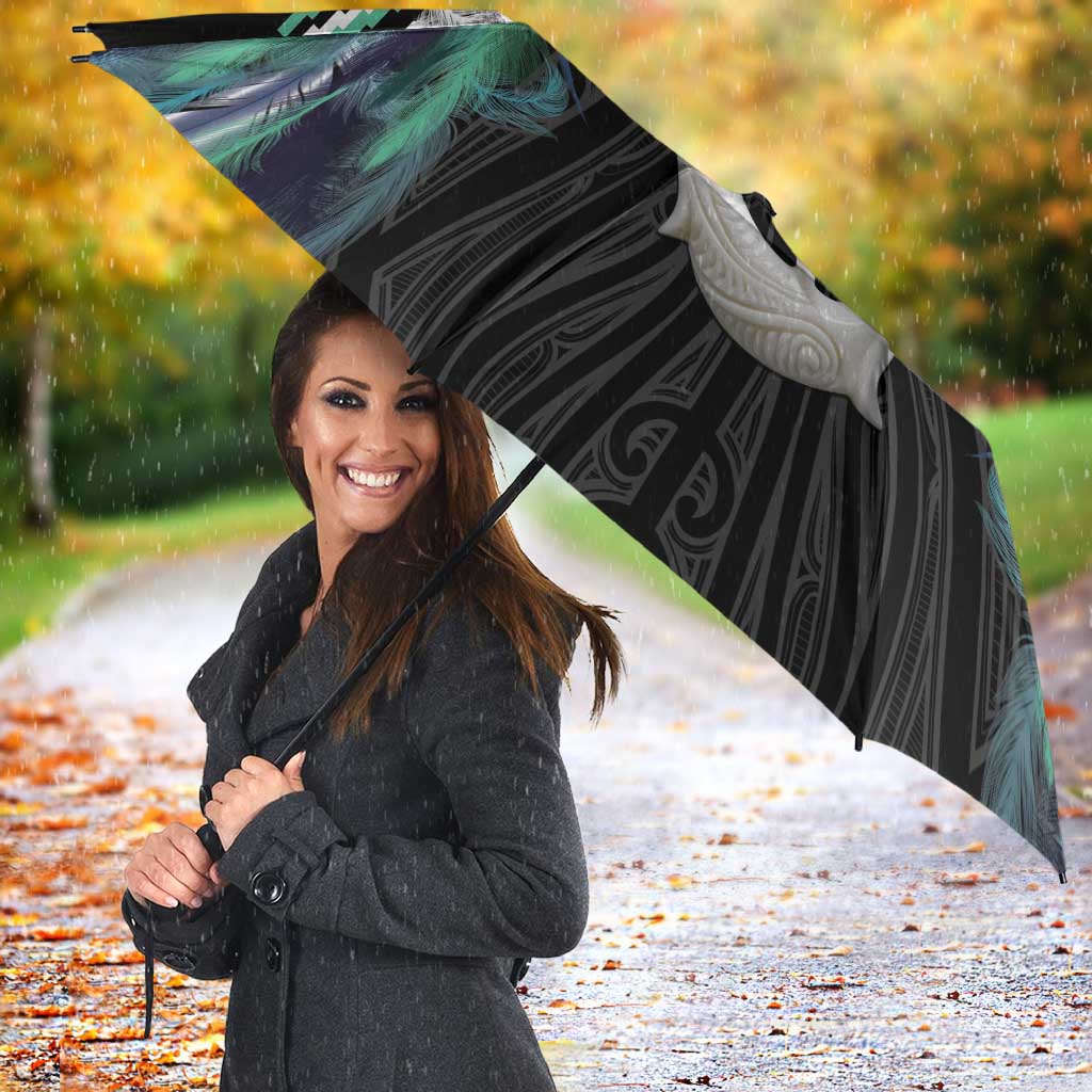 Aotearoa Korowai Motif Umbrella Hei Manaia Poutama Maori Pattern - Polynesian Pride