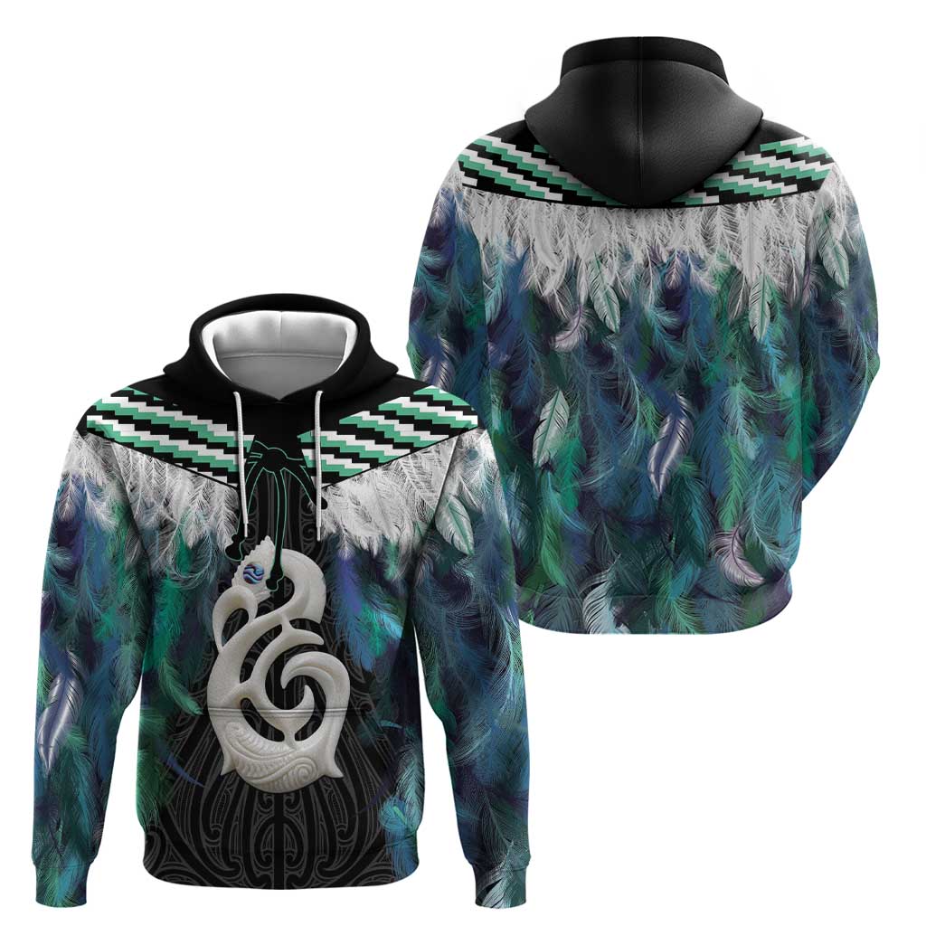Aotearoa Korowai Motif Zip Hoodie Hei Manaia Poutama Maori Pattern