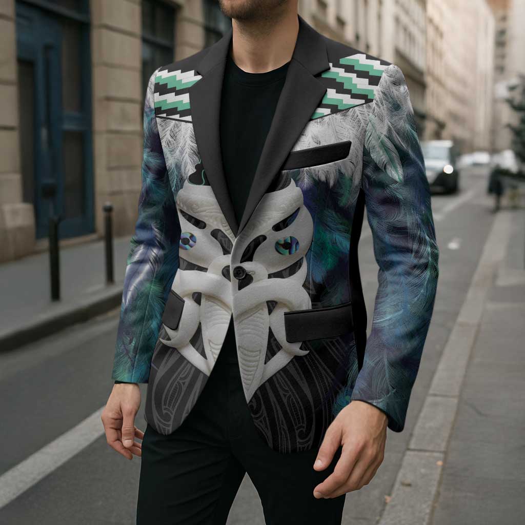 Aotearoa Korowai Motif Blazer Maori Wheku Poutama - Polynesian Pride