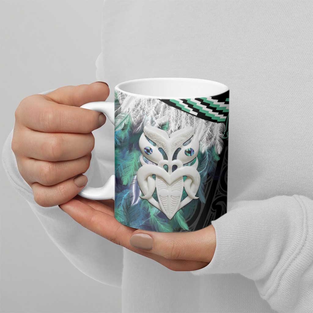 Aotearoa Korowai Motif Ceramic Mug Maori Wheku Poutama - Polynesian Pride