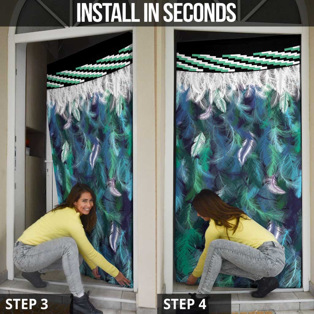 Aotearoa Korowai Motif Door Cover Maori Wheku Poutama - Polynesian Pride