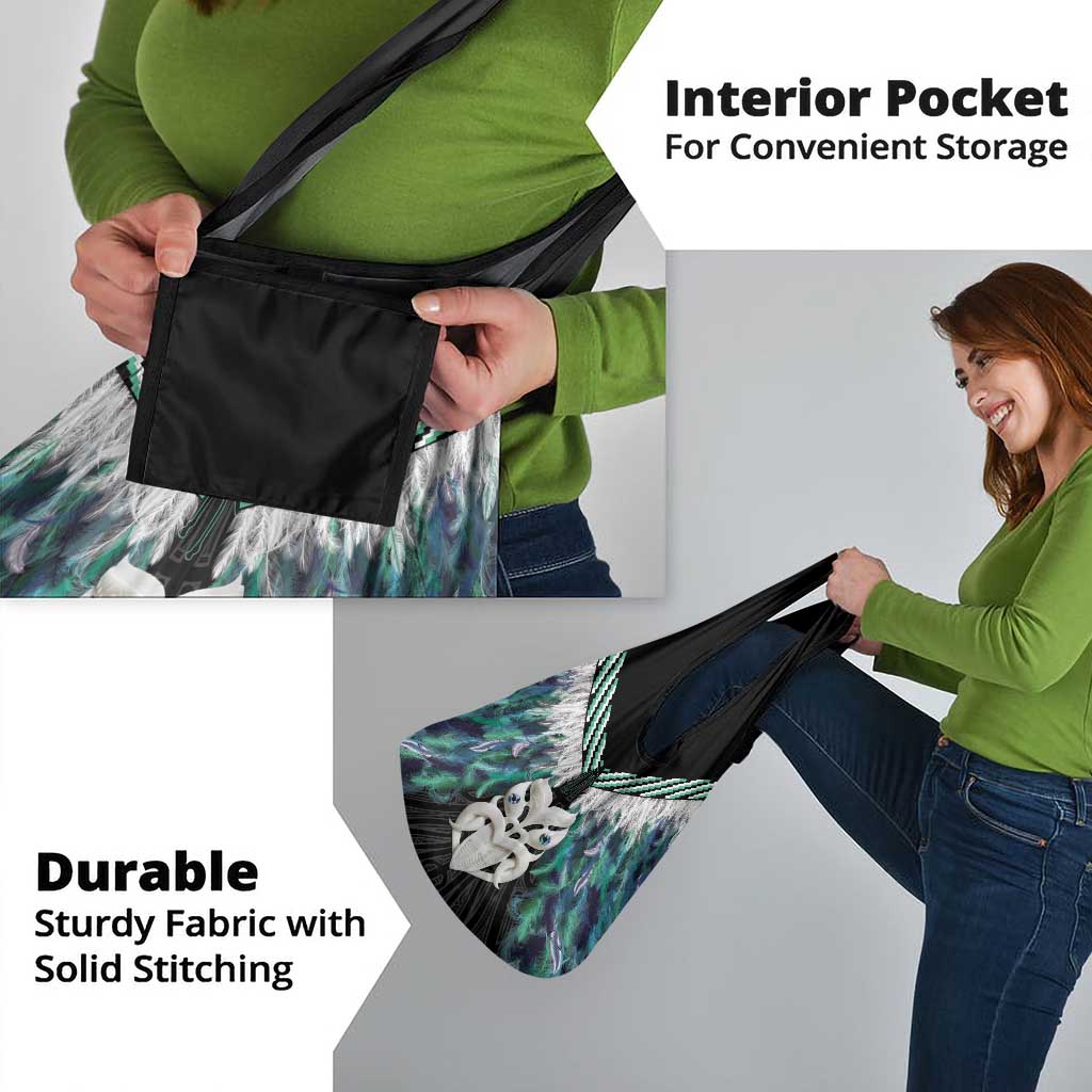 Aotearoa Korowai Motif Grocery Bag Maori Wheku Poutama