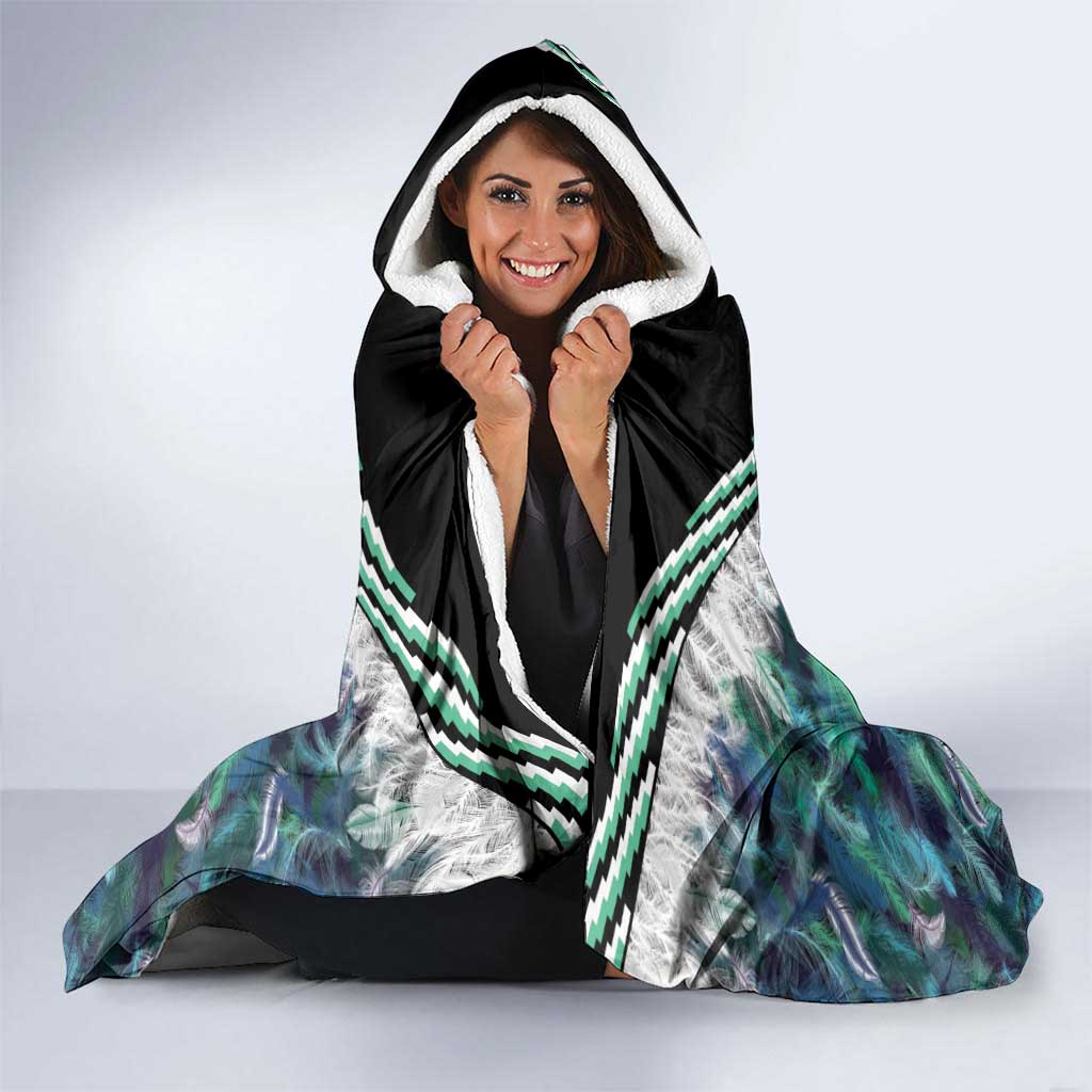 Aotearoa Korowai Motif Hooded Blanket Maori Wheku Poutama LT14 - Polynesian Pride