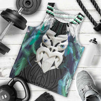Aotearoa Korowai Motif Men Tank Top Maori Wheku Poutama