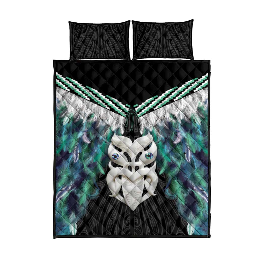 Aotearoa Korowai Motif Quilt Bed Set Maori Wheku Poutama