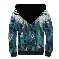 Aotearoa Korowai Motif Sherpa Hoodie Maori Wheku Poutama