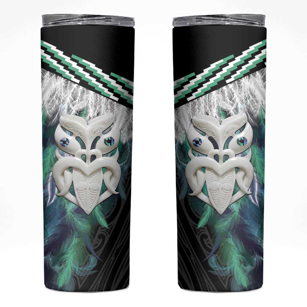 Aotearoa Korowai Motif Skinny Tumbler Maori Wheku Poutama