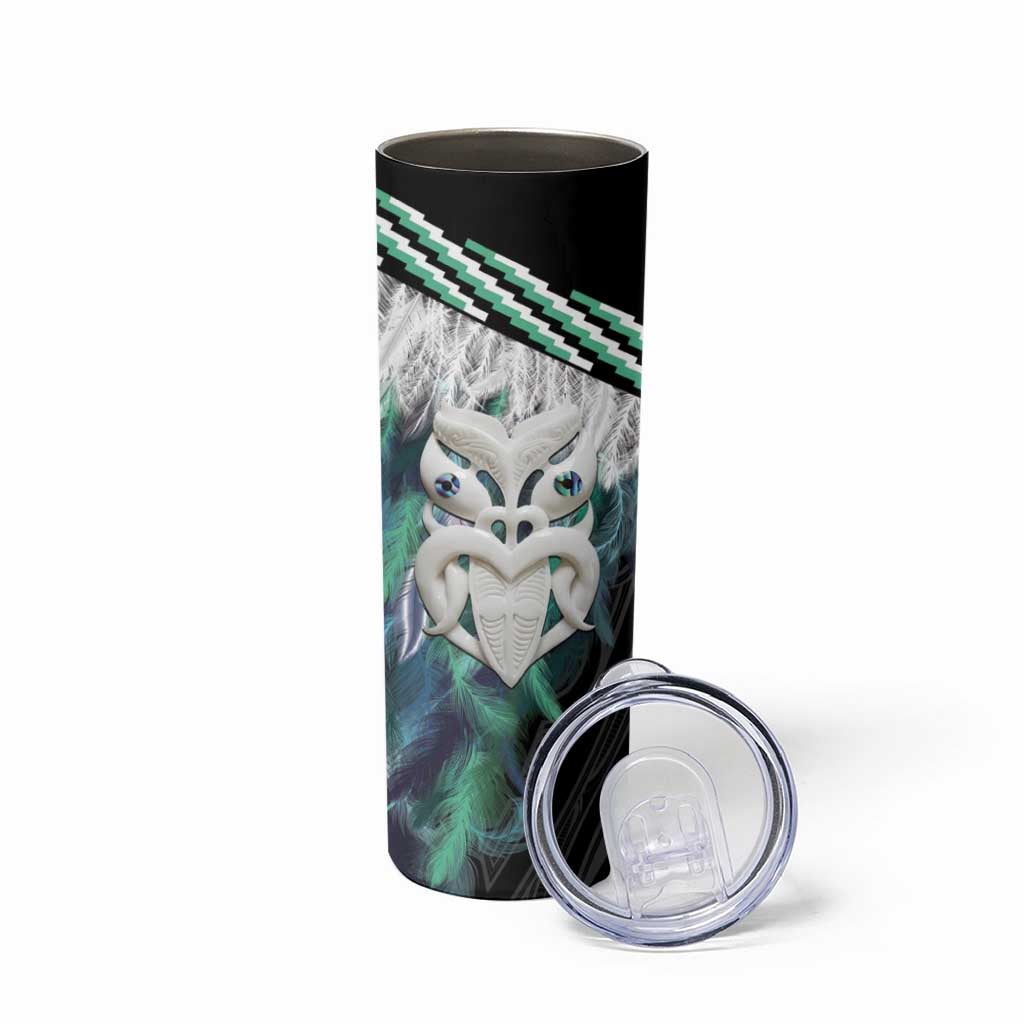 Aotearoa Korowai Motif Skinny Tumbler Maori Wheku Poutama