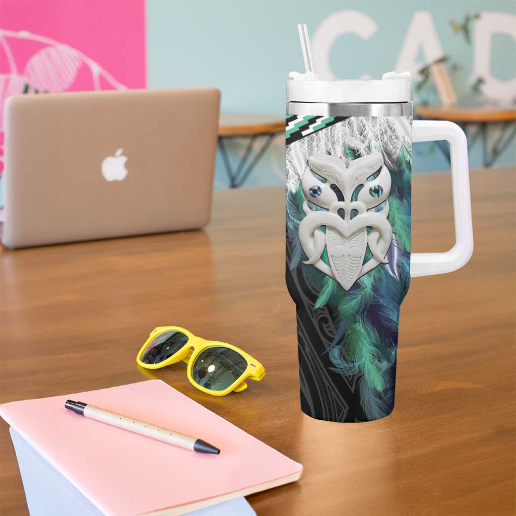 Aotearoa Korowai Motif Tumbler With Handle Maori Wheku Poutama
