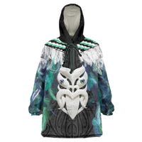 Aotearoa Korowai Motif Wearable Blanket Hoodie Maori Wheku Poutama