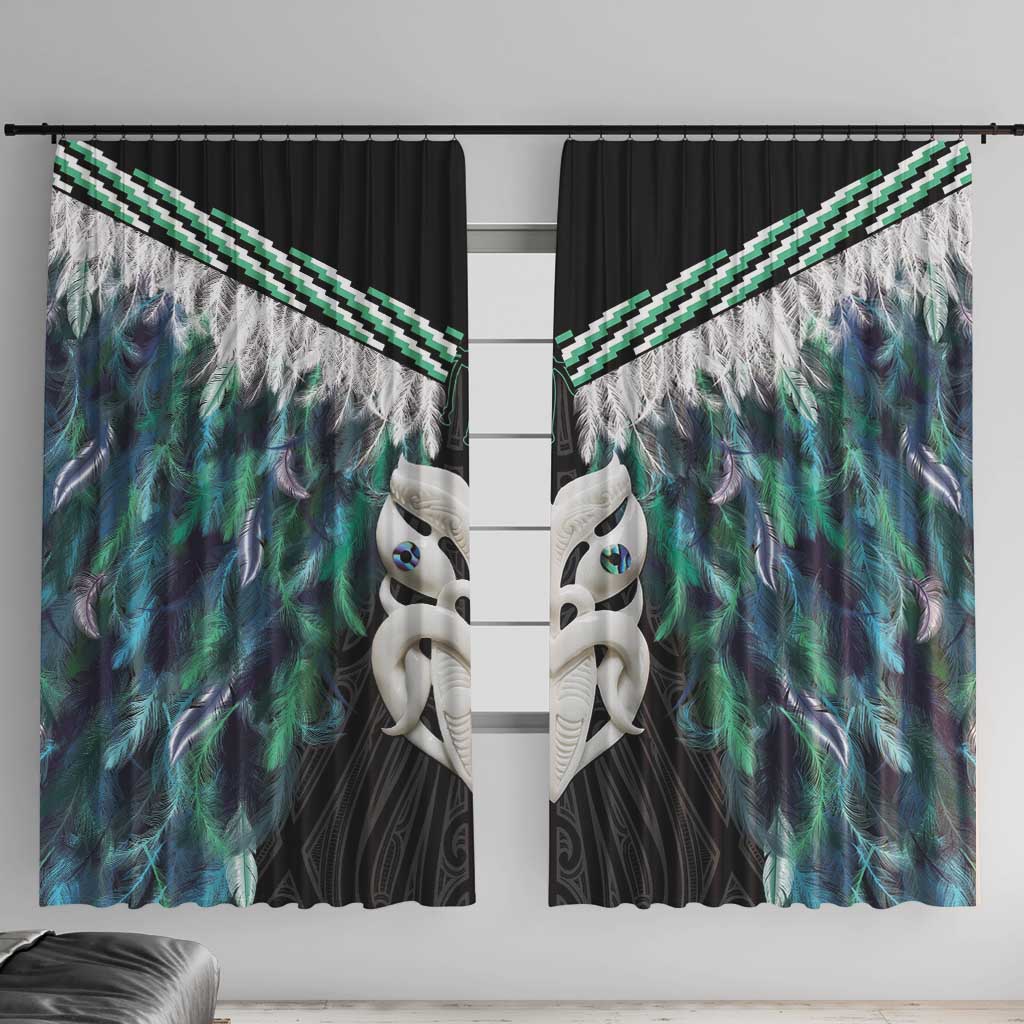 Aotearoa Korowai Motif Window Curtain Maori Wheku Poutama