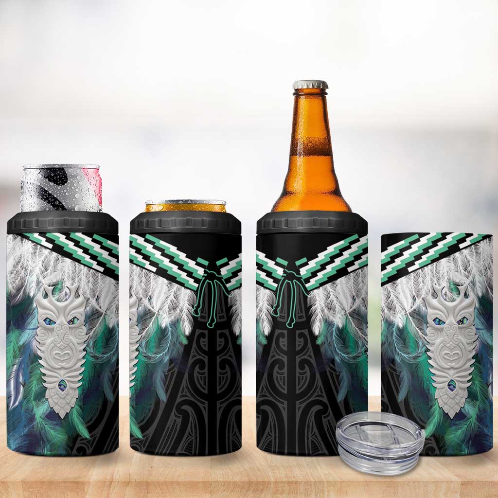 Aotearoa Korowai Motif 4 in 1 Can Cooler Tumbler Maori Tane Poutama