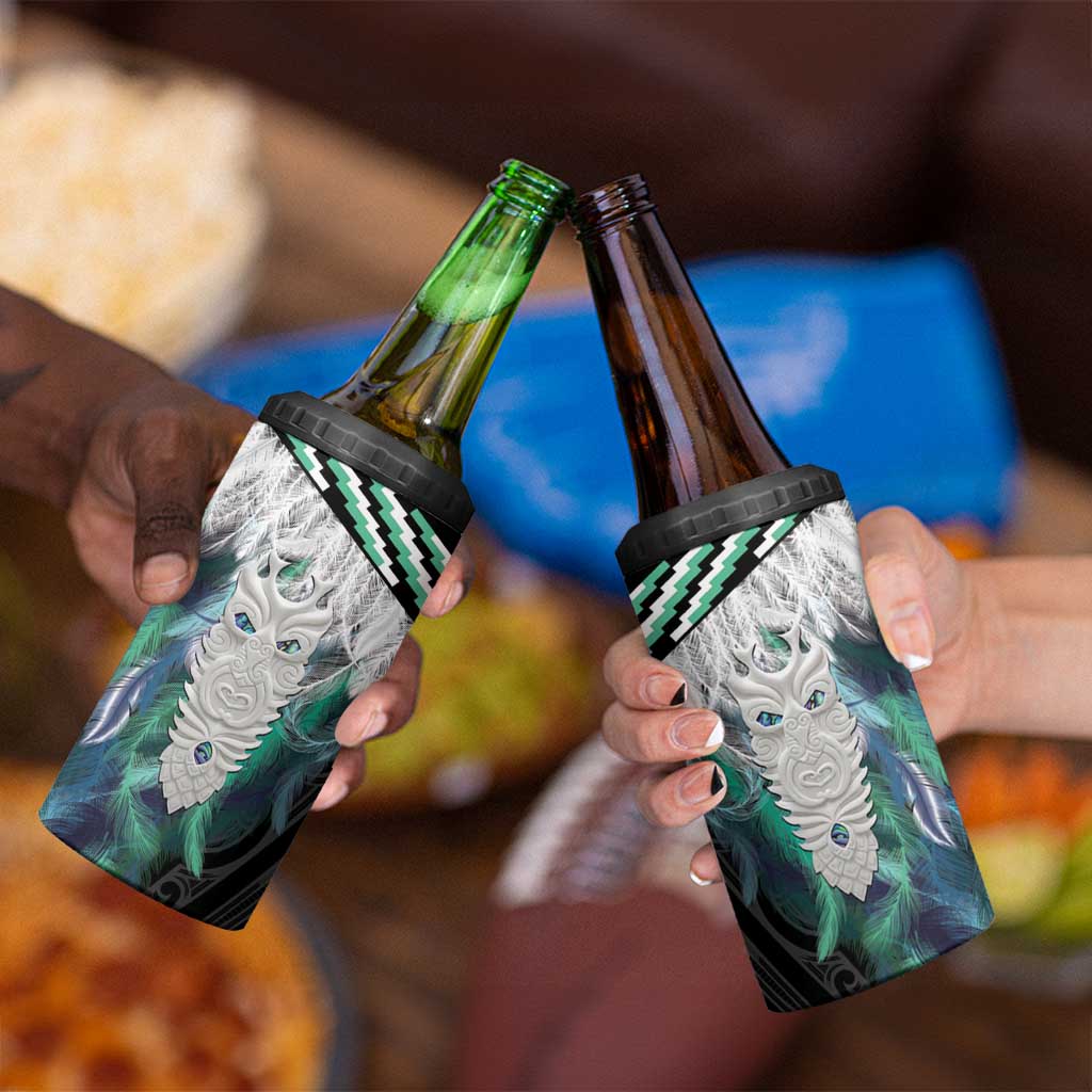 Aotearoa Korowai Motif 4 in 1 Can Cooler Tumbler Maori Tane Poutama