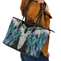 Aotearoa Korowai Motif Leather Tote Bag Maori Tane Poutama