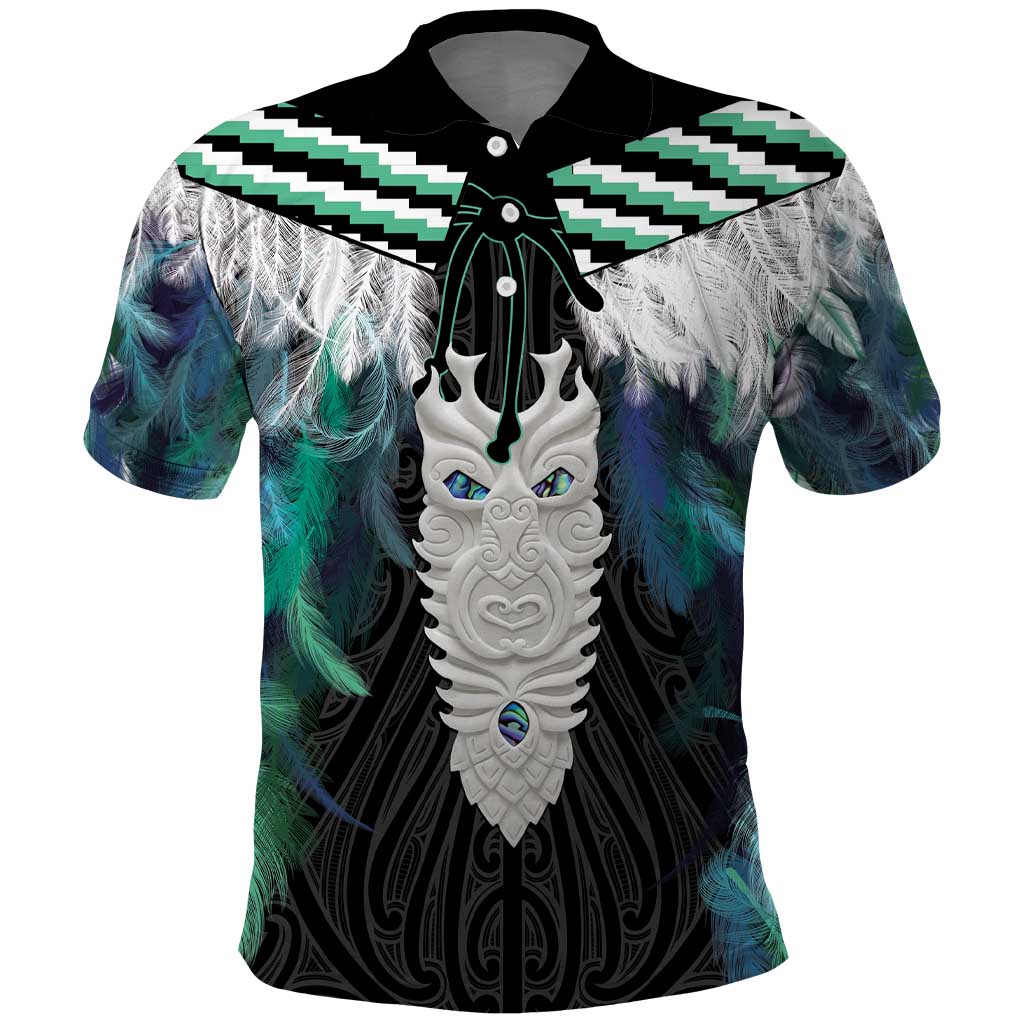Aotearoa Korowai Motif Polo Shirt Maori Tane Poutama LT14 Turquoise - Polynesian Pride