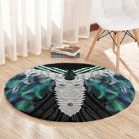 Aotearoa Korowai Motif Round Carpet Maori Tane Poutama