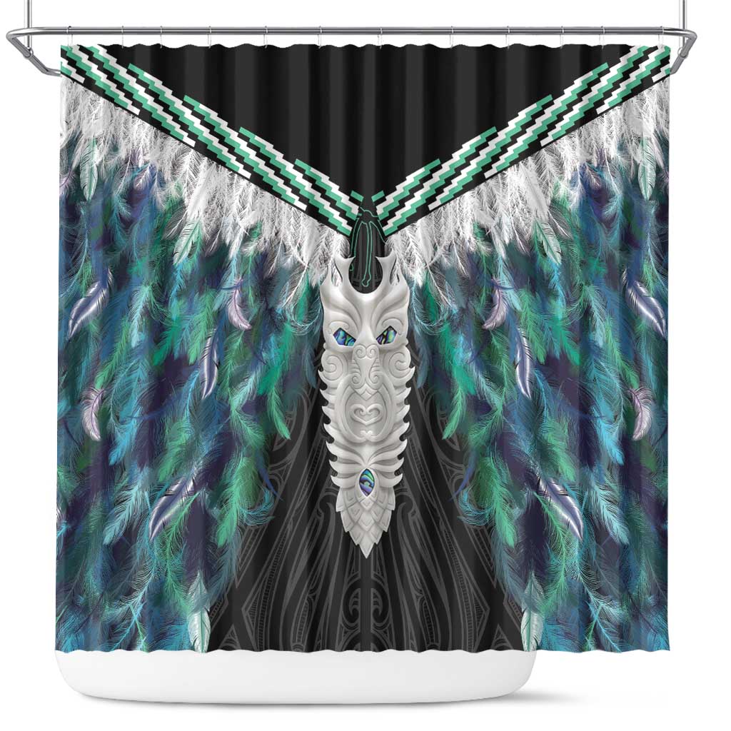 Aotearoa Korowai Motif Shower Curtain Maori Tane Poutama