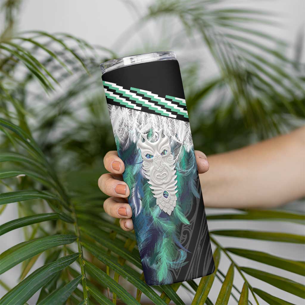 Aotearoa Korowai Motif Skinny Tumbler Maori Tane Poutama