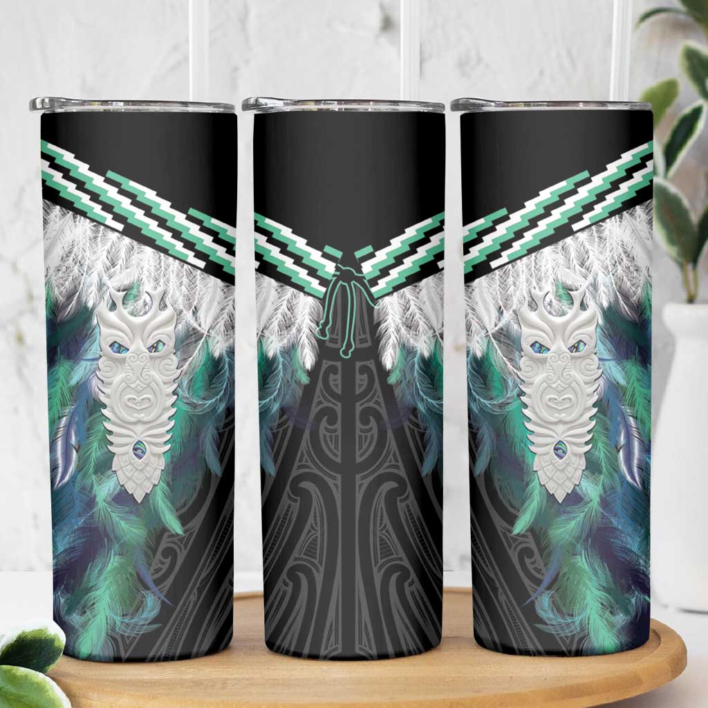 Aotearoa Korowai Motif Skinny Tumbler Maori Tane Poutama