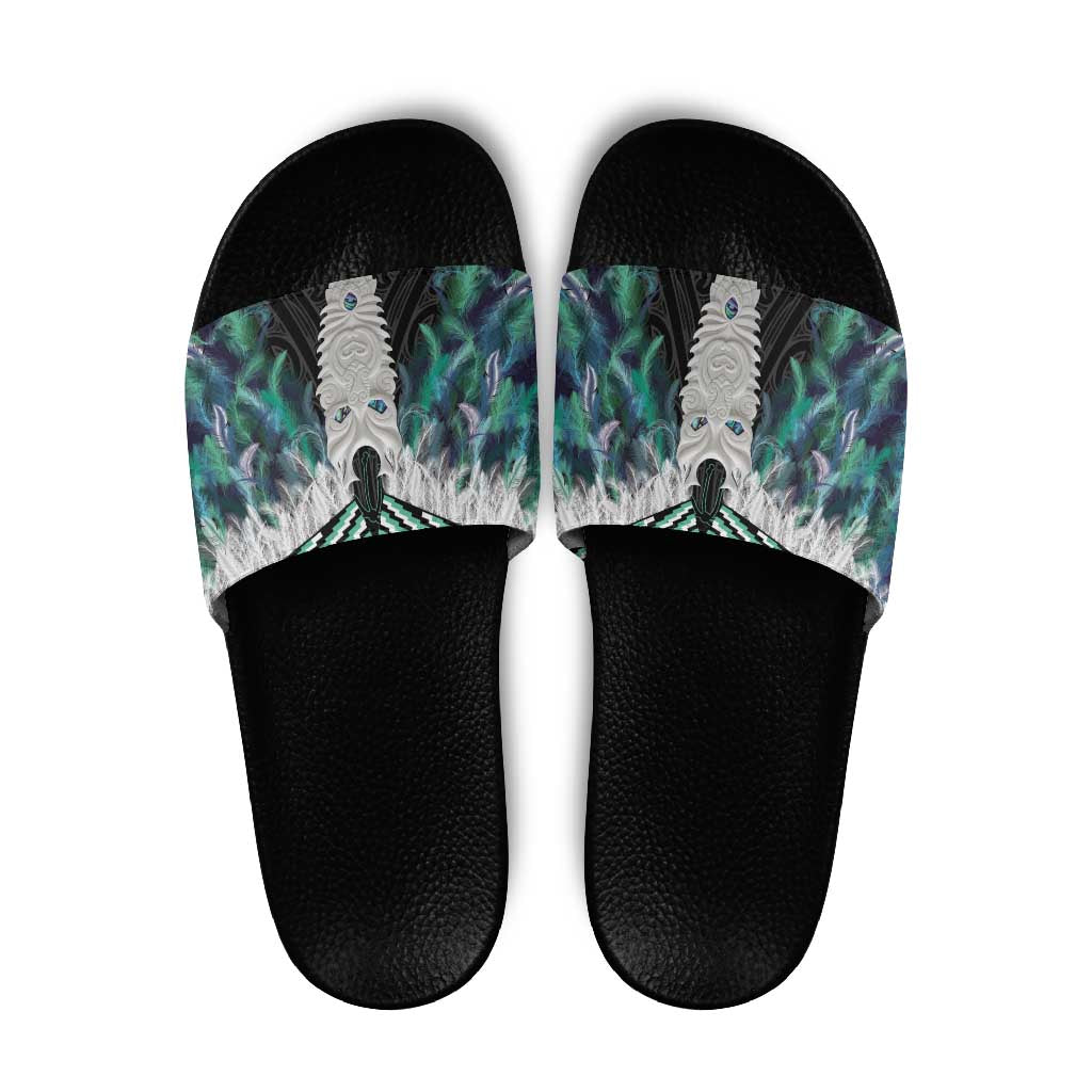 Aotearoa Korowai Motif Slide Sandals Maori Tane Poutama - Polynesian Pride