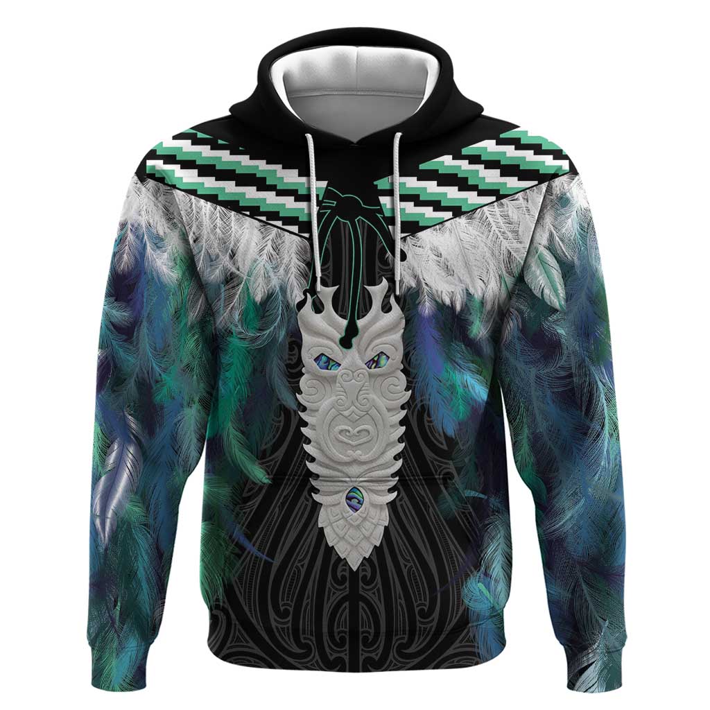 Aotearoa Korowai Motif Zip Hoodie Maori Tane Poutama