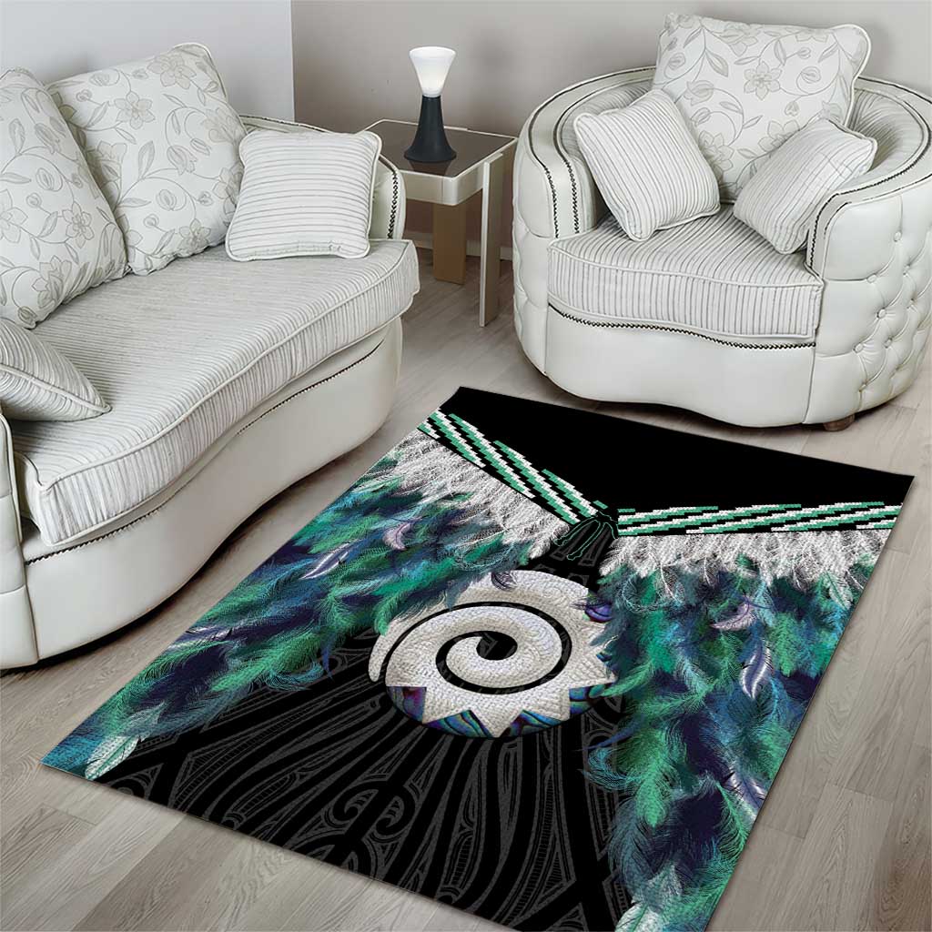 Aotearoa Korowai Motif Area Rug Maori Koru Poutama