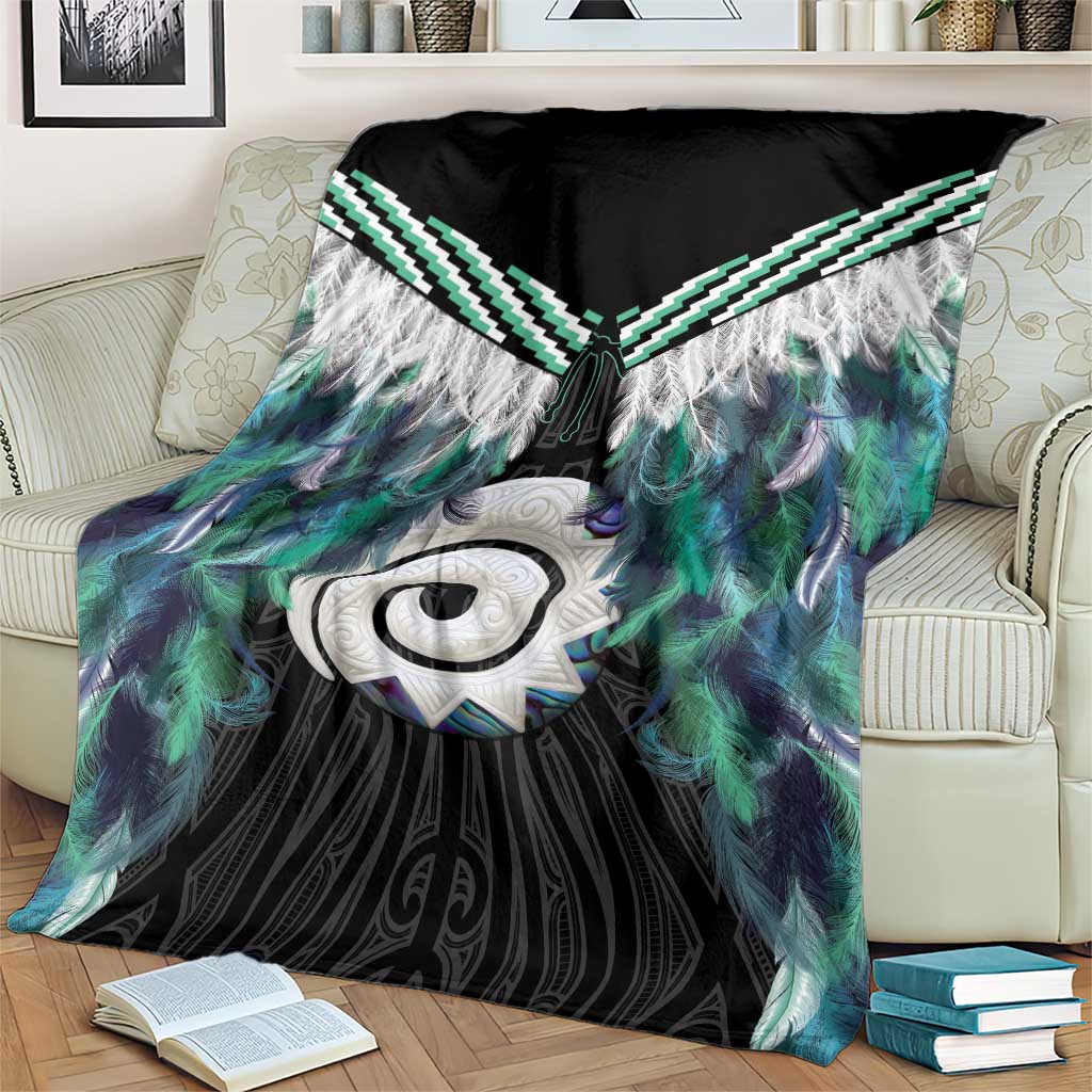 Aotearoa Korowai Motif Blanket Maori Koru Poutama