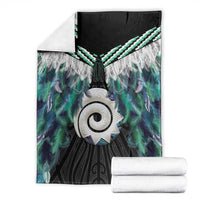 Aotearoa Korowai Motif Blanket Maori Koru Poutama