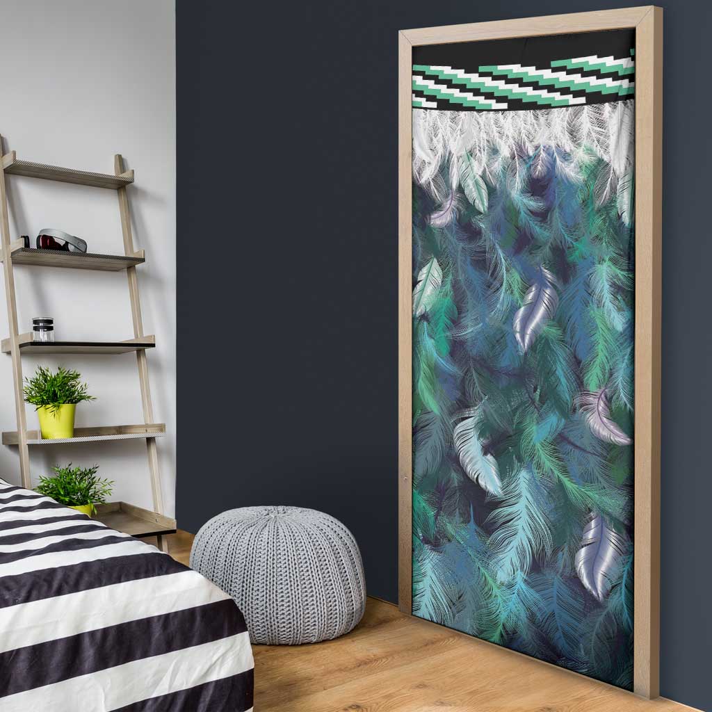 Aotearoa Korowai Motif Door Cover Maori Koru Poutama - Polynesian Pride
